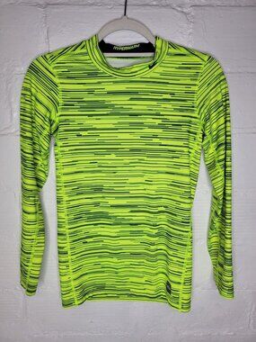 Nike Pro Combat Boy's XL Shirt Hyperwarm Neon Yellow